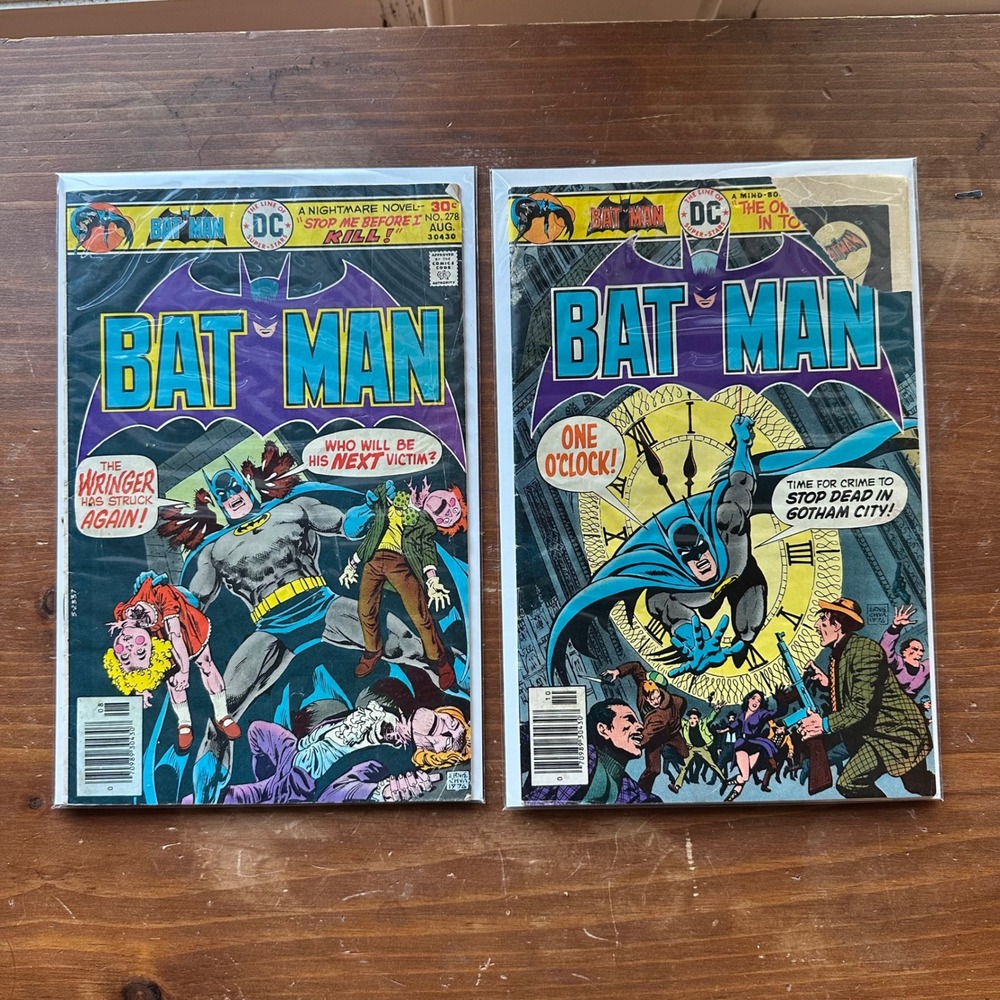 Vintage DC Comics Batman 278 280 Lot 1976 Bronze Age Ernie Chan Art VG/G Raw